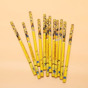 ดินสอ แบบไม้ ทรงกลม ลายการ์ตูน เครื่องเขียน สําหรับเด็กนักเรียน มินเนี่ยน