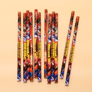 ดินสอ แบบไม้ ทรงกลม ลายการ์ตูน เครื่องเขียน สําหรับเด็กนักเรียน สไปเดอร์แมน