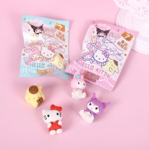 ยางลบ รูปการ์ตูน Sanrio Mystery Bag 3D ถอดออกได้ สําหรับนักเรียน
