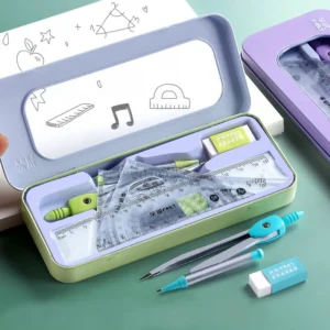 ชุดเรขาคณิตเข็มทิศเรขาคณิต ไม้บรรทัดสามเหลี่ยม 7 ชิ้น / เซ็ต