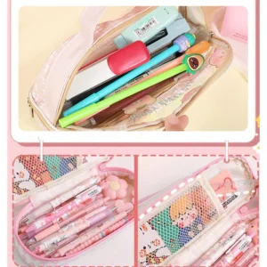 กระเป๋าเก็บเครื่องเขียนแบบใส ลายการ์ตูน