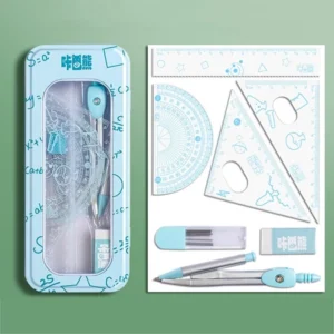 เข็มทิศเรขาคณิต ไม้บรรทัดสามเหลี่ยม ไม้โปรแทรกเตอร์ เครื่องมือวาดภาพ